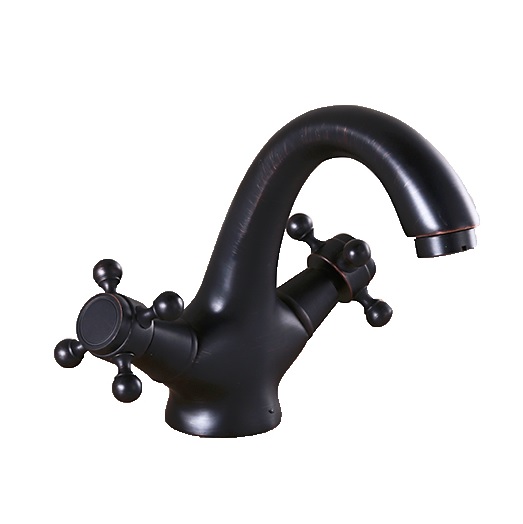 Turin Antique Oil Rubbed Bronze Double Handle Bathroom Sink Faucet